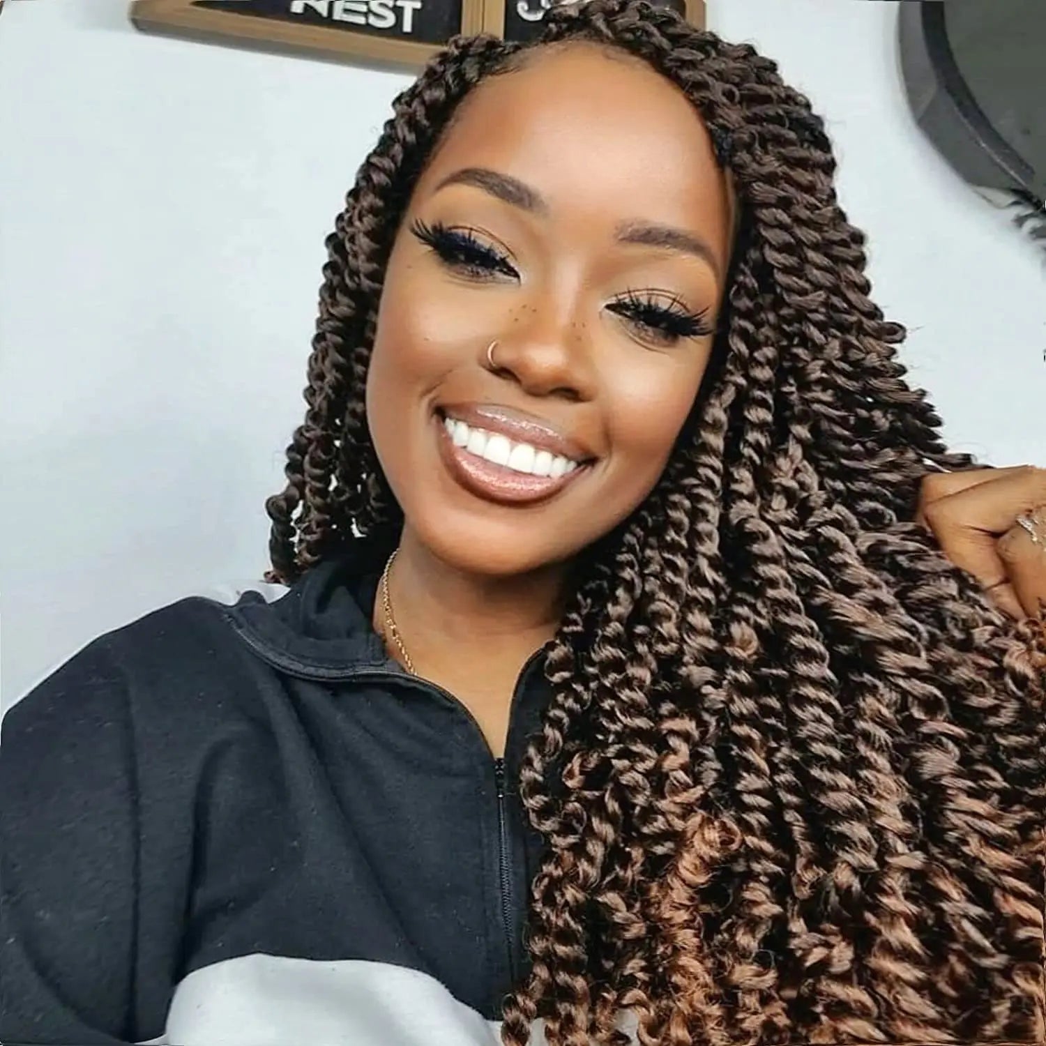 Clearance | TOYOTRESS Water Wave Passion Twist Hair 6/7 Packs - Ombre Orange Water Wave Crochet Braids Synthetic Braiding Hair Extensions Toyotress